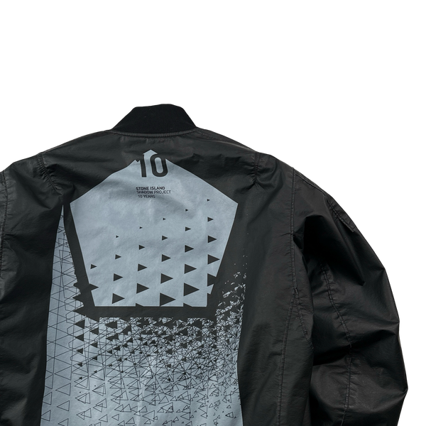 Stone Island 2018 Black Shadow Project Poly Hide 2L Bomber Jacket - Small