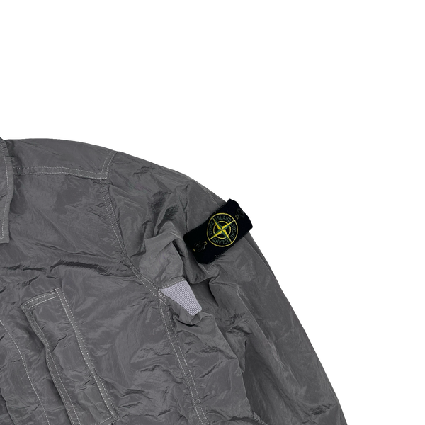 Stone Island 2018 Grey Nylon Metal Shimmer Overshirt - Small