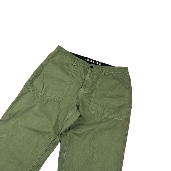 Stone Island 2023 Green Regular Fit Old Treatment Trousers - 36"