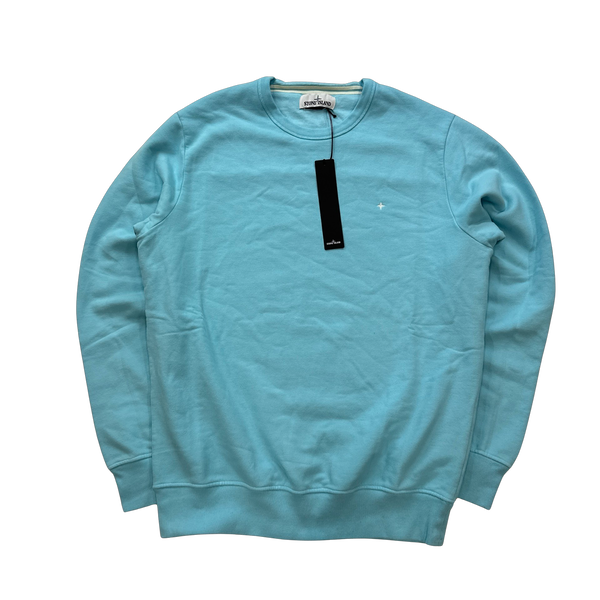 Stone Island Blue Compass Crewneck Jumper - Large