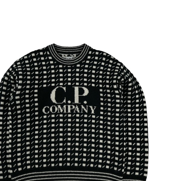 CP Company Black Vintage Style Patterned Knit - Small