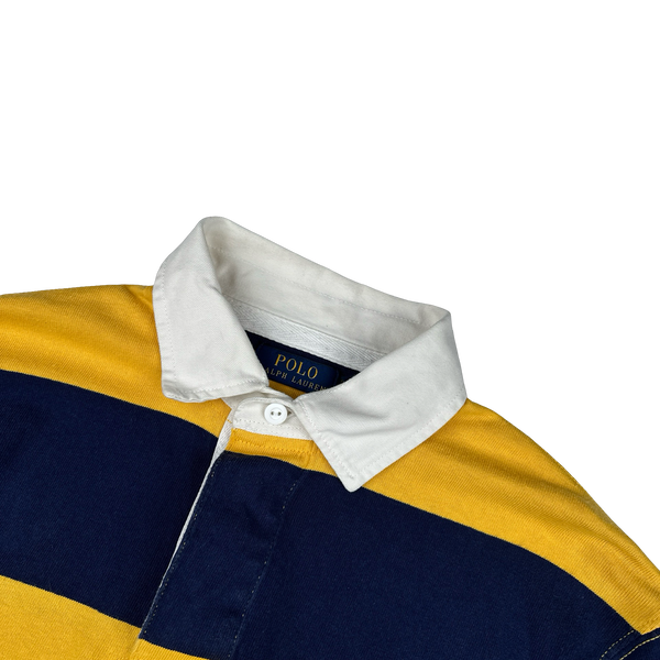 Ralph Lauren Yellow Striped Long Sleeve Rugby Shirt - Medium