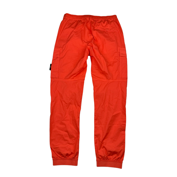 Stone Island 2022 Neon Red Parachute Cargo Trousers - 34"