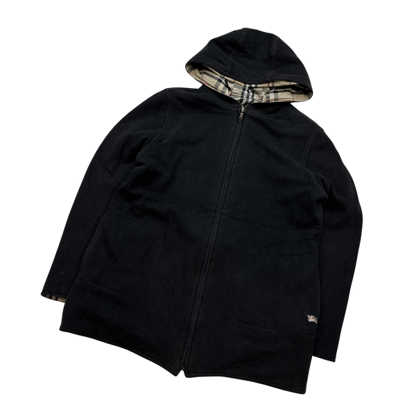 Burberry Nova Check Reversible Hooded Fleece Jacket - Small