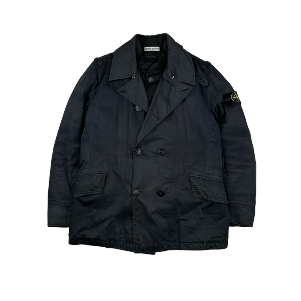 Stone Island 2010 Navy Raso Gommato Down Lined Jacket - Large