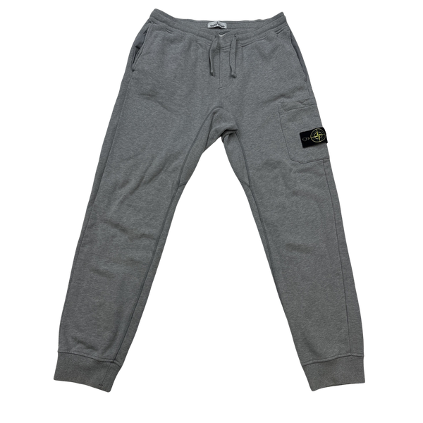 Stone Island Grey Cotton Jogging Bottoms - Large