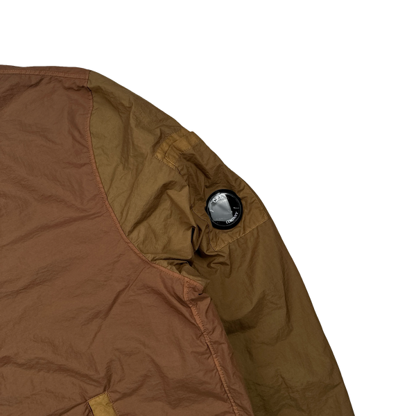 CP Company Brown Colour Block Taylon P Nylon Overshirt - XL