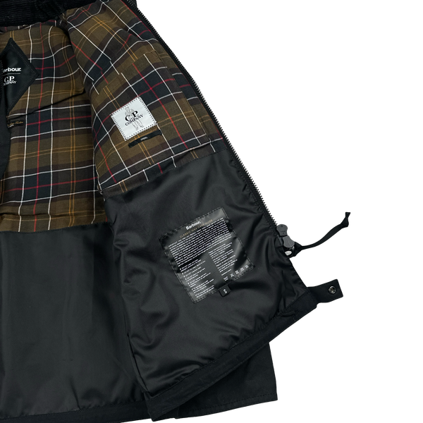 CP Company x Barbour Black Multi Pocket 500 Mille Waxed Jacket - Small