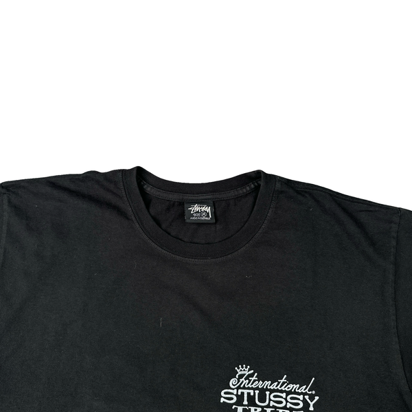 Stussy Black Cotton Graphic T Shirt - Medium