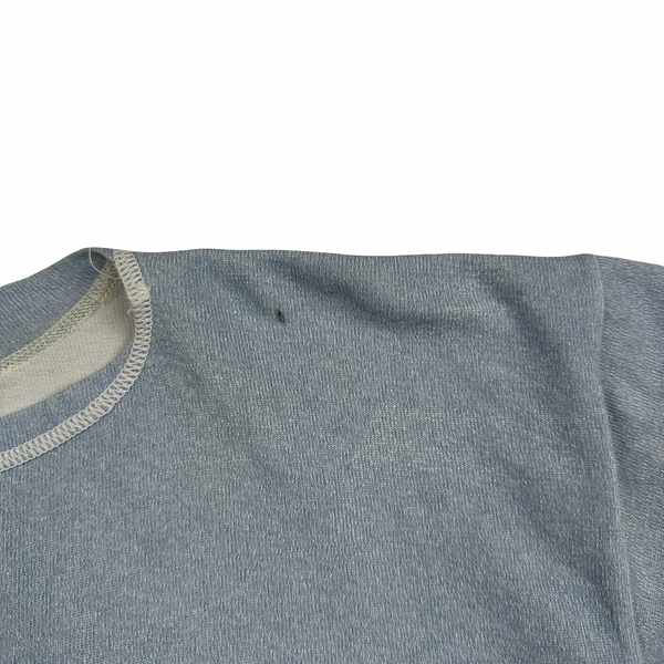 Stone Island 90s Light Blue Spellout Vintage Crewneck Pullover - Large