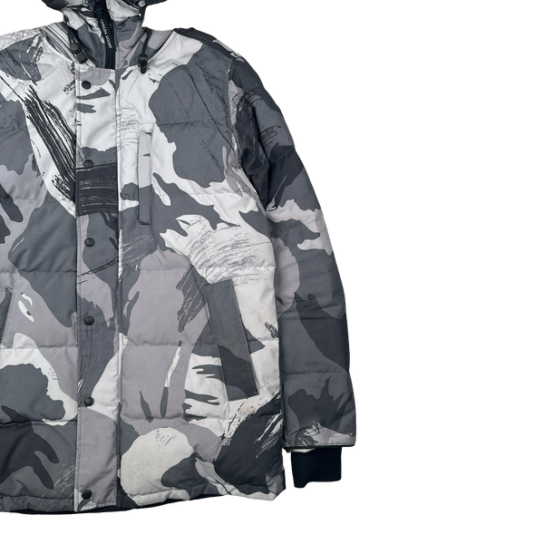 Canada Goose Grey Camo Premium Down Carson Coyote Fur Parka Jacket - Large