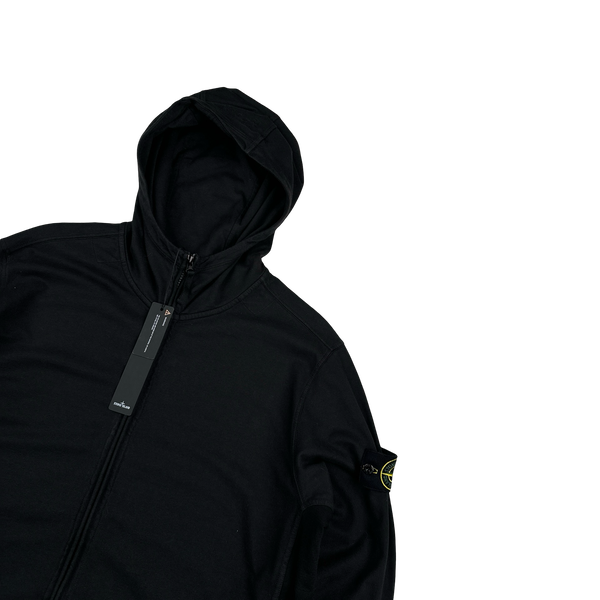 Stone Island 2022 40th Anni Black Cotton Zipped Hoodie - XL