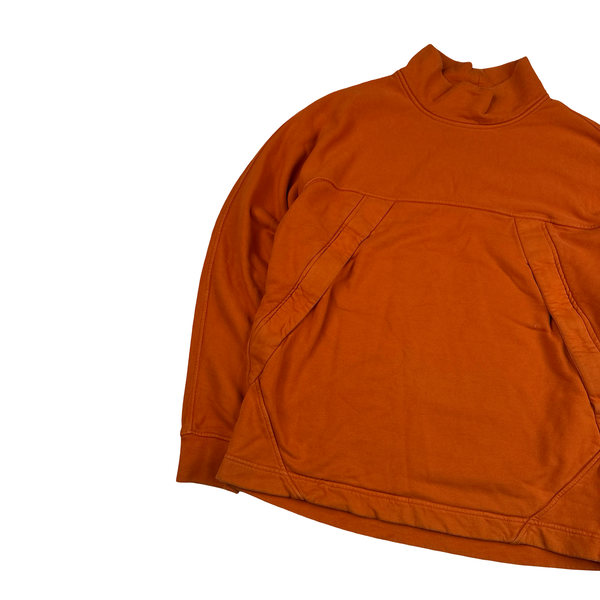 Stone Island 2019 Orange Cotton Zipped Pockets Jumper - Medium