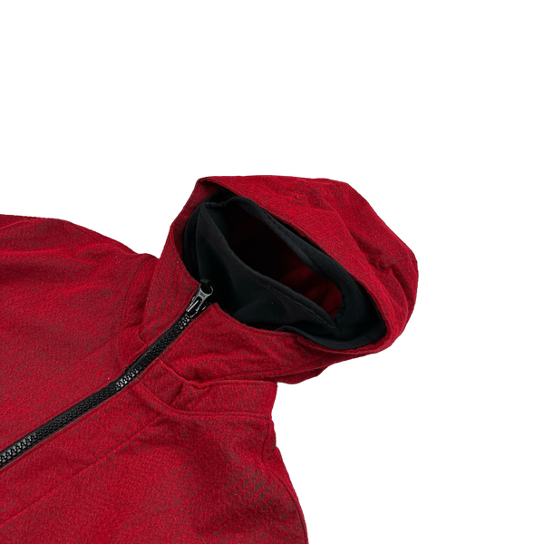Stone Island 2022 Red Needle Punched Reflective Balaclava Jacket - Large