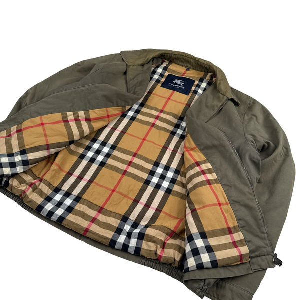 Burberry Heavyweight Khaki Nova Check Lined Bomber Jacket - XXL