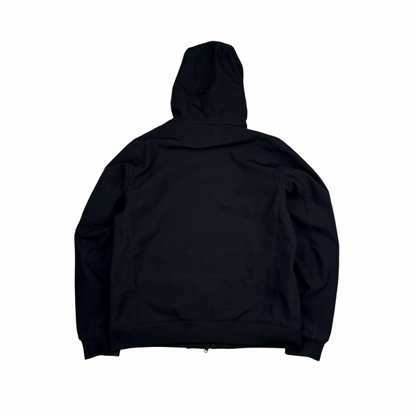 CP Company Black Soft Shell R Goggle Hooded Zipped Jacket - XXL