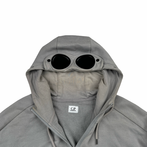 CP Company Grey Cotton Goggle Hoodie - Medium