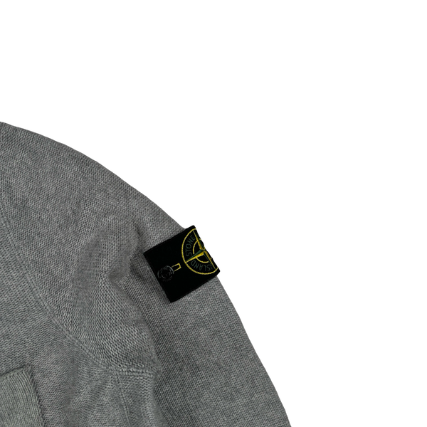 Stone Island 2017 Grey Wool Cashmere Buttoned Jumper - Large