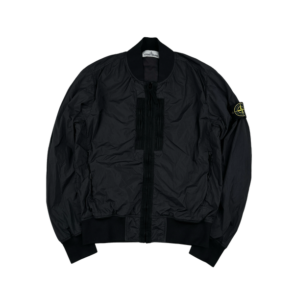 Stone Island 2017 Black Garment Dyed Crinkle Reps Jacket - Small