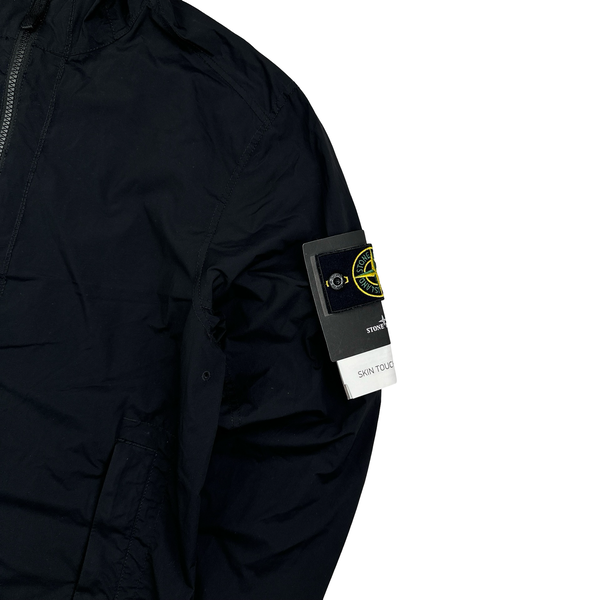 Stone Island 2020 Black Skin Touch Nylon Hooded Jacket - Small