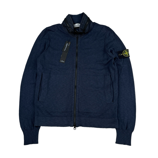 Stone Island 2017 Navy Marl Knit Zipped Jumper - Small
