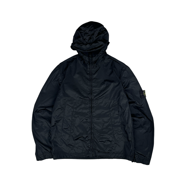 Stone Island 2005 Black Velvet Lined Shimmer Jacket - Large