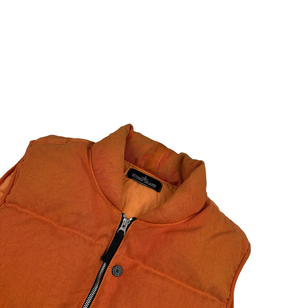 Stone Island 2015 Orange Down Filled Shadow Project Body Warmer - Large