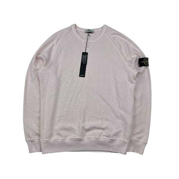 Stone Island 2022 Pink Lightweight Cotton Crewneck Jumper - Medium