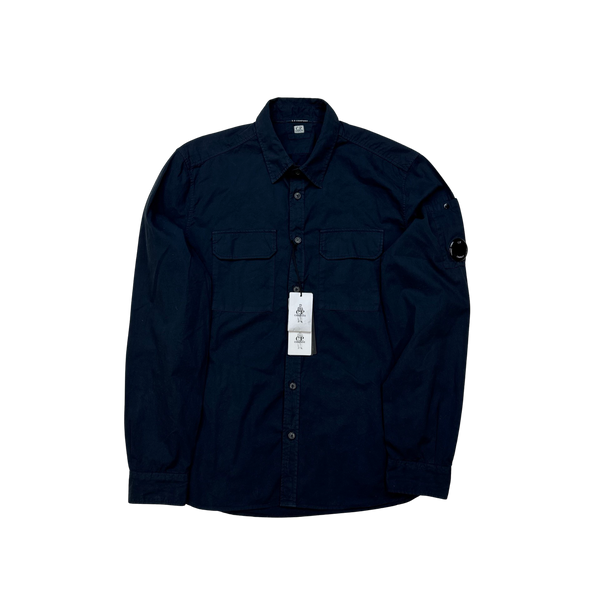 CP Company Navy Buttoned Overshirt - Large