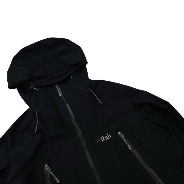 RAB Black Zipped Waterproof Rain Jacket - Medium