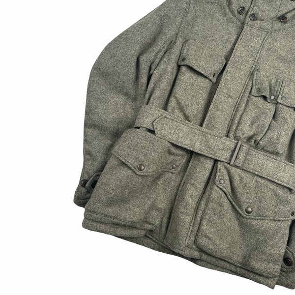 CP Company Grey MTP Liner Tweed Goggle Face Mask Field Jacket - Large