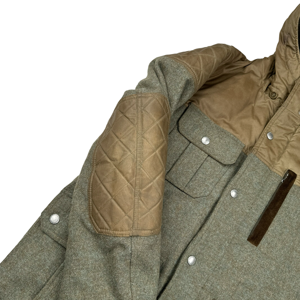 CP Company Brown Lana Wool Giubbotto Imbottito Ovatta Jacket - Large
