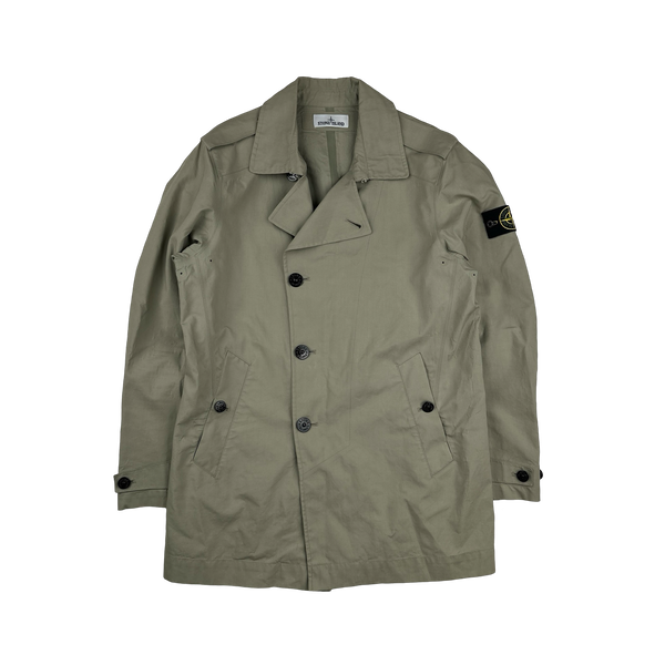 Stone Island 2015 Tan 3L Performance Cotton Trench Coat - Large