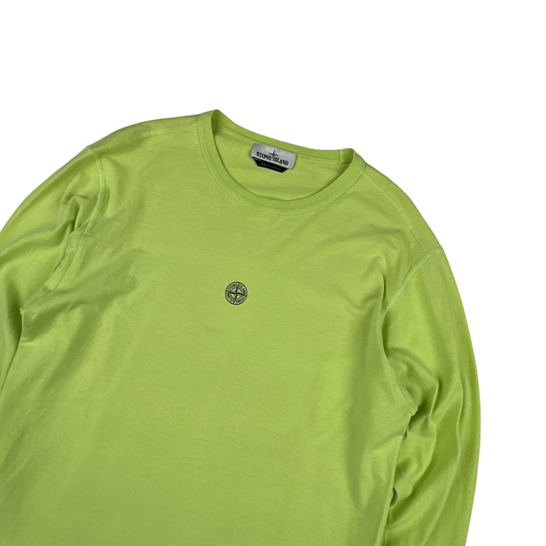 Stone Island 2019 Lime Green Graphic Long sleeve T Shirt -
