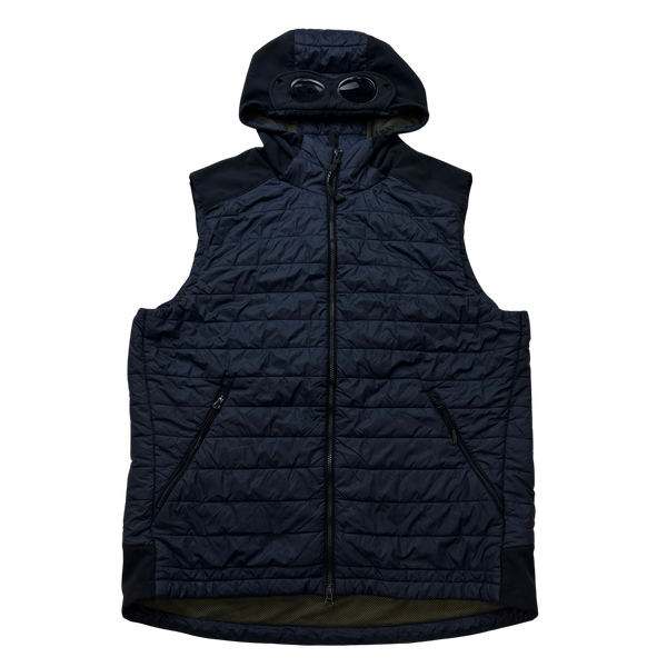 CP Company Navy Padded Hybrid Goggle Gilet - 3XL