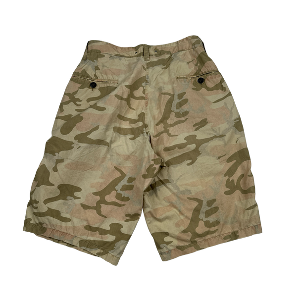 Stone Island 1990s Beige Ice Camo Shorts - 28"