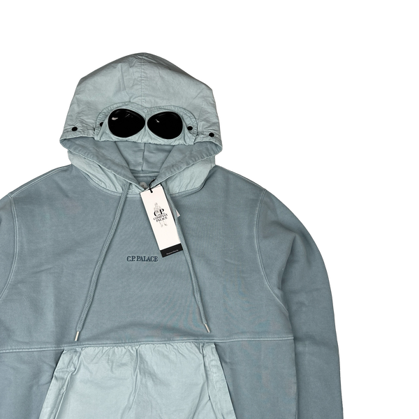 CP Company x Palace Blue Spellout Goggle Hoodie - Large