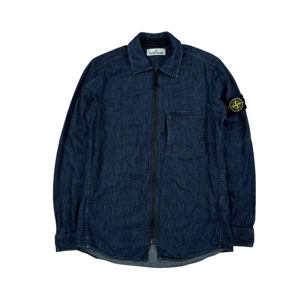 Stone Island 2017 Cotton Indigo Denim Overshirt - Medium