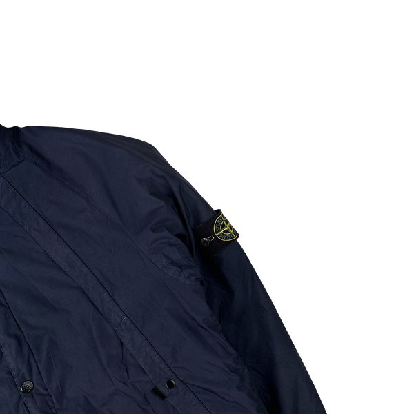 Stone Island Vintage 2003 Navy Quilted Nylon Hooded Jacket - Medium