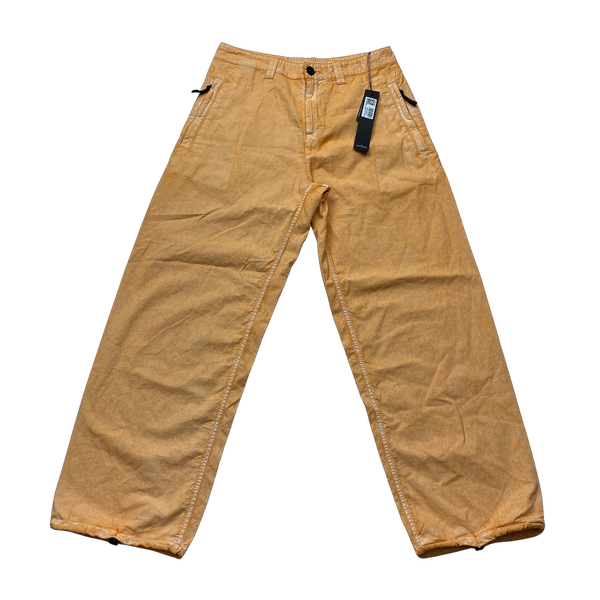 Stone Island 2023 Orange Vintage Style Marina Garment Dyed Cotton Trousers - 32" & 30"
