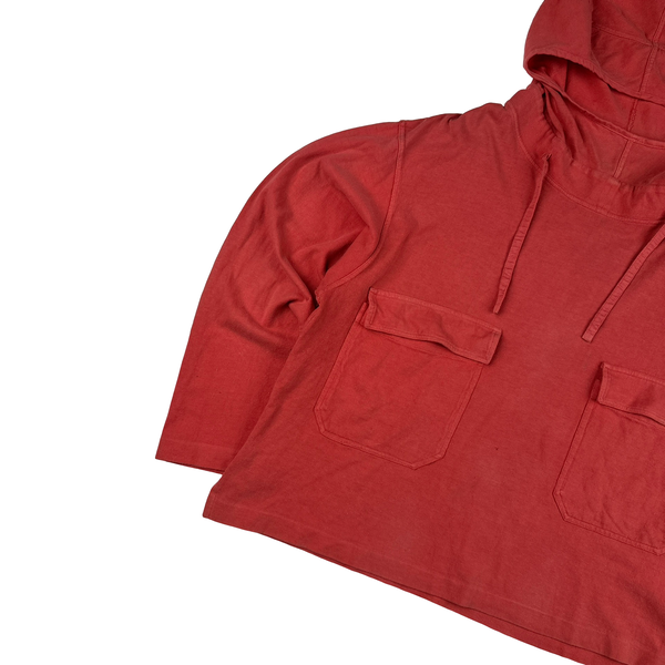 Stone Island Marina Vintage 80's Cotton Pink Spellout Pullover Hoodie - Medium