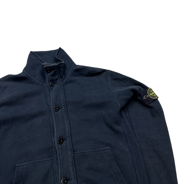 Stone Island Navy Buttoned Cotton 2011 Jumper - Medium