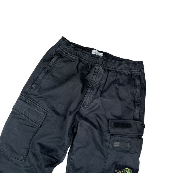 Stone Island 2021 Black RE T Cargo Trousers - Medium