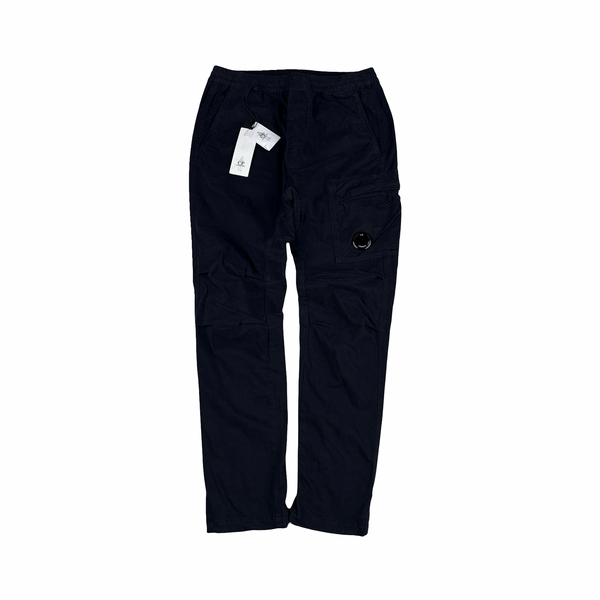 CP Company Navy Stretch Satin Cargo Trousers - 30"