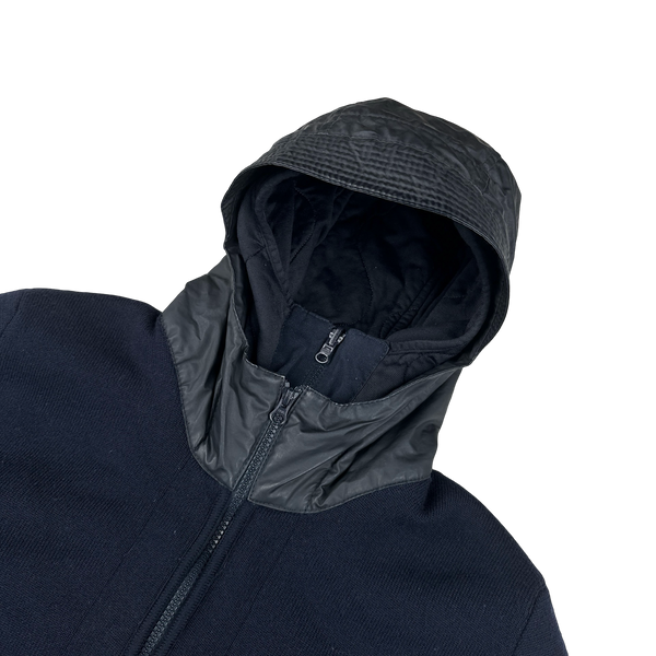 Stone Island Navy Ghost Mussola Gommta Hood Wool Jacket - Large 