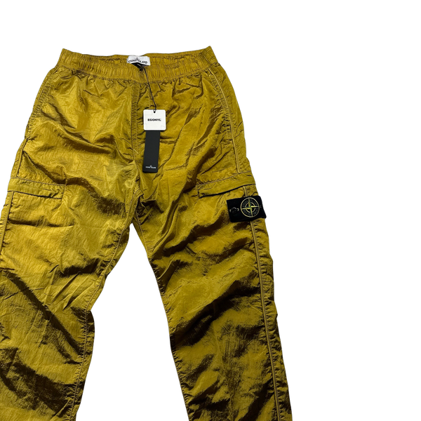 Stone Island 2022 Yellow Econyl Nylon Metal Trousers - 30"