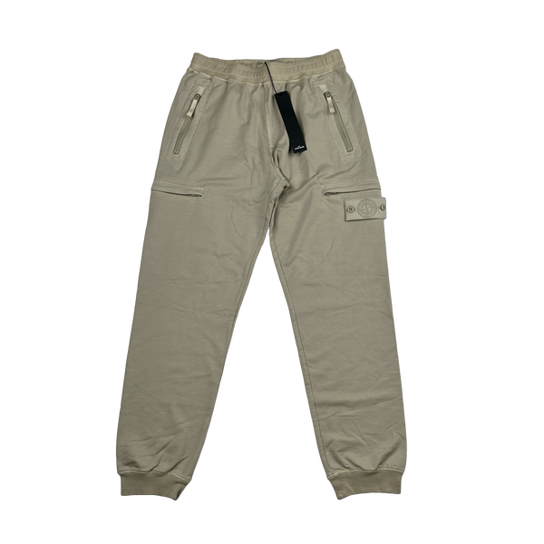Stone Island 2021 Beige Ghost Piece Cotton Joggers - Small