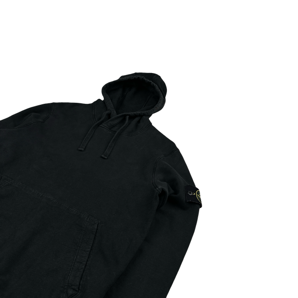 Stone Island 2022 Black Pullover Cotton Hoodie - Small