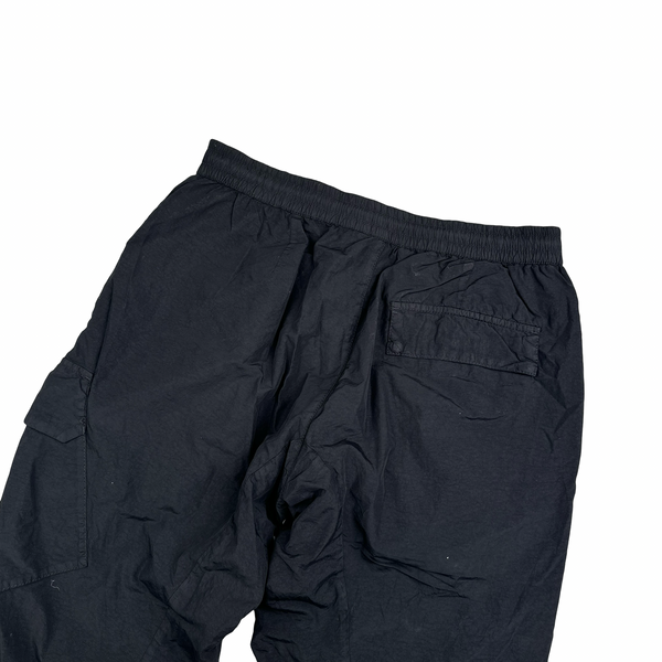 CP Company Metropolis Black Nylon Spellout Cargo Trousers - Small