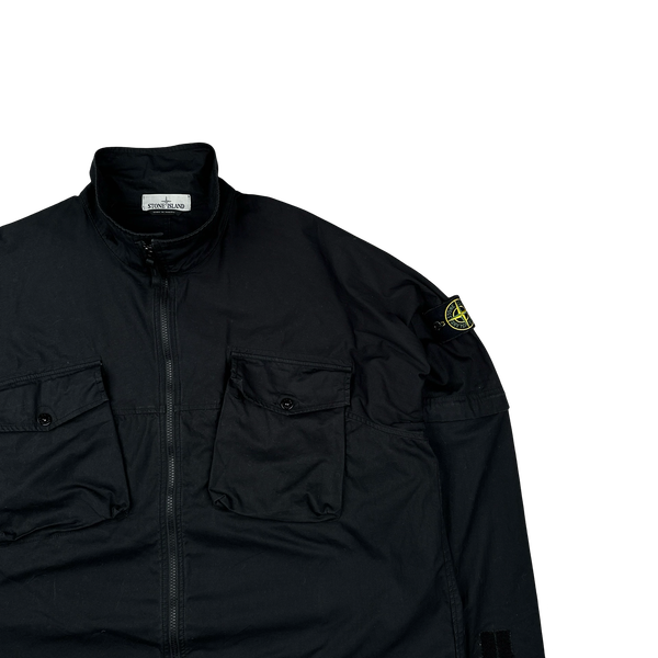 Stone Island 2019 Black Cotton High Neck Overshirt - 3XL
